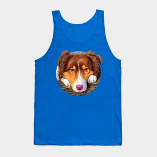 Red Tricolor Australian Shepherd Dog Tank Top